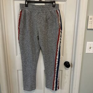 Grunt Style Jogger Pants - Gray-red White &‎ Blue Striped Large Patriotic RARE